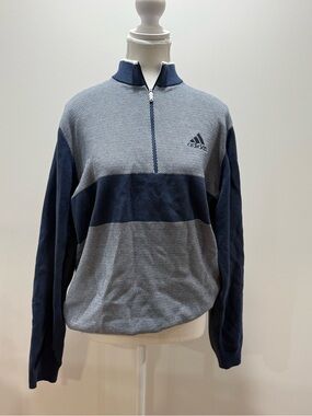 Adidas Men's Navy Quarter-Zip Sweater